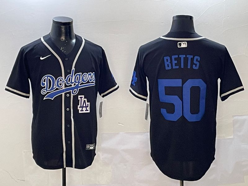 Men Los Angeles Dodgers #50 Betts Black Fashion Game 2025 Nike MLB Jersey style 6->los angeles dodgers->MLB Jersey